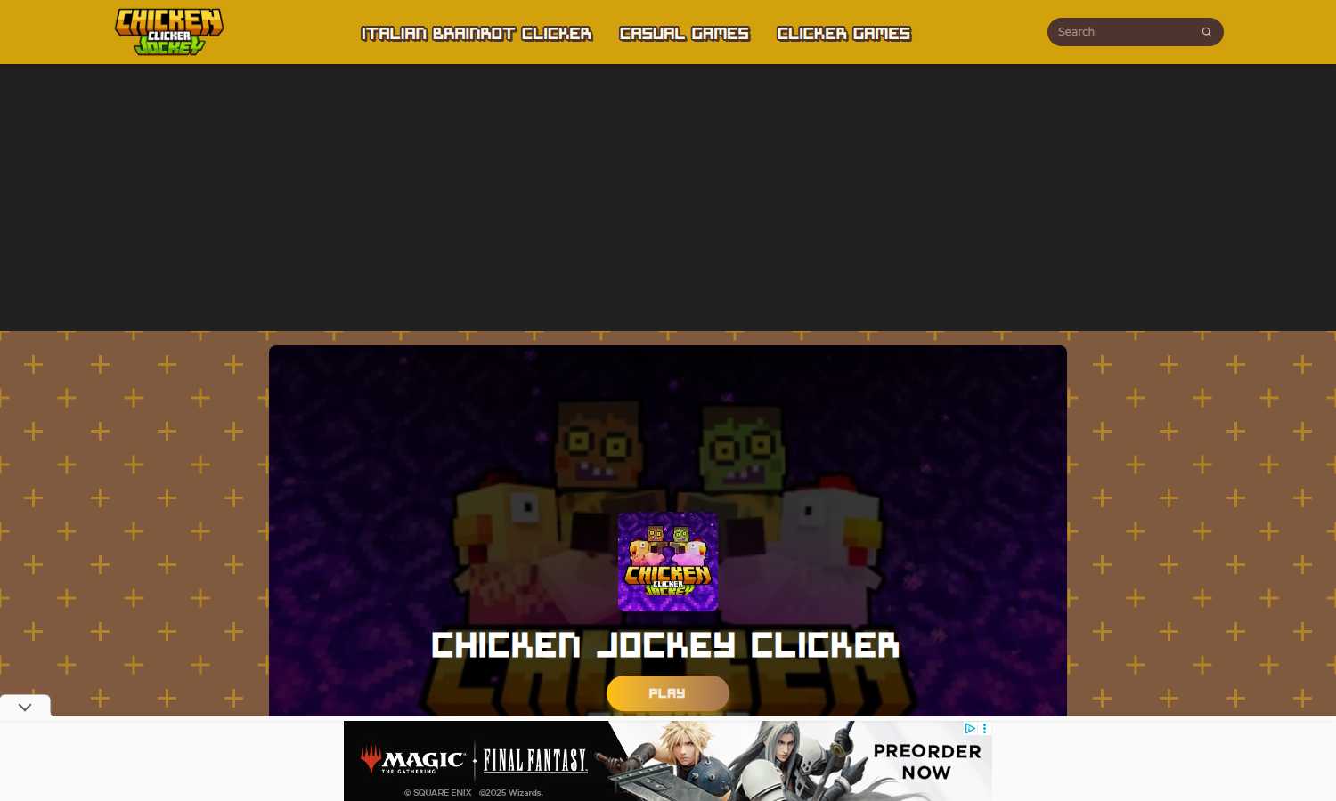 Chicken Jockey Clicker application interface and features