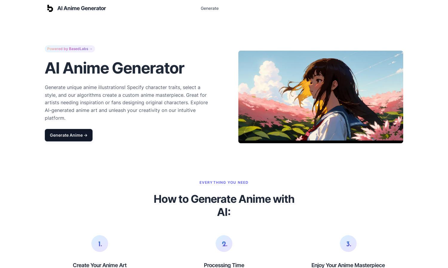 AI Anime Generator Website