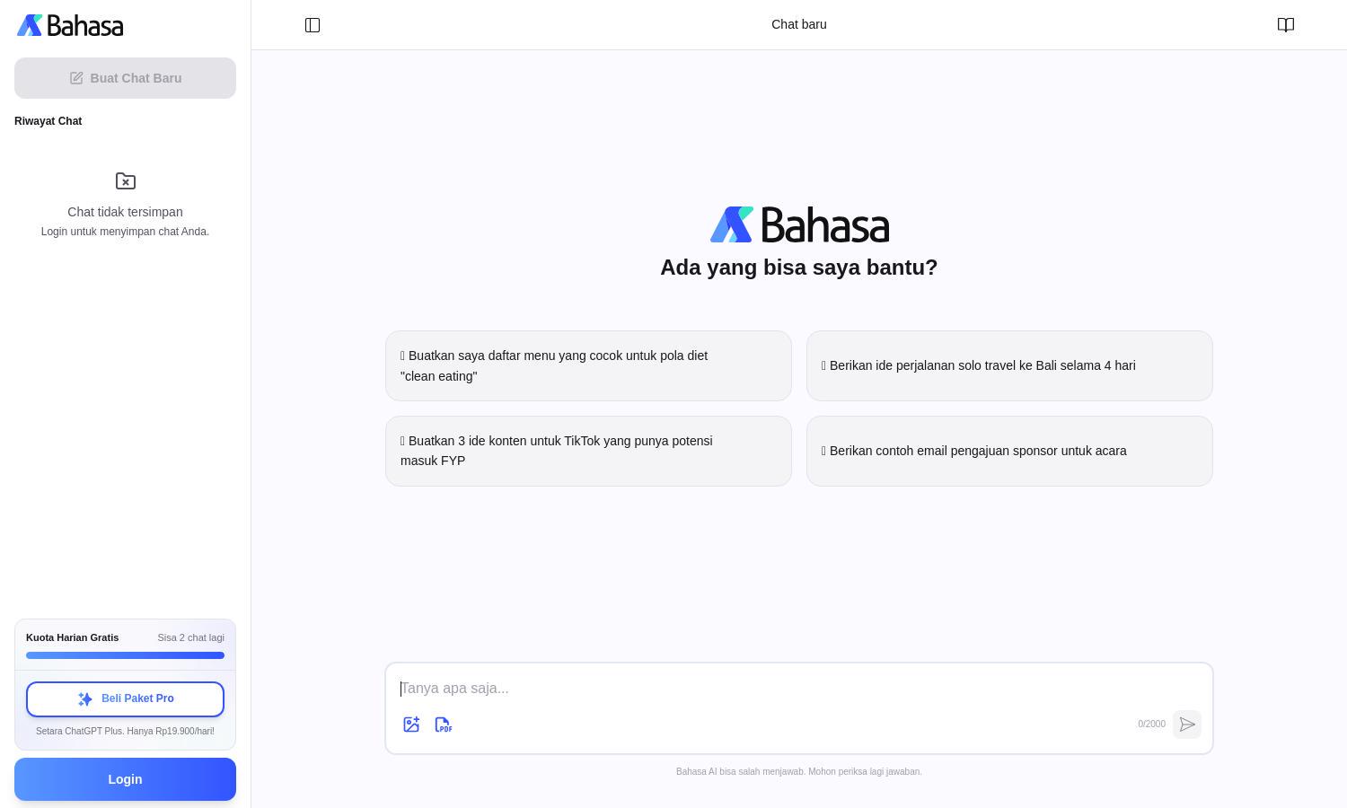 Bahasa AI Website