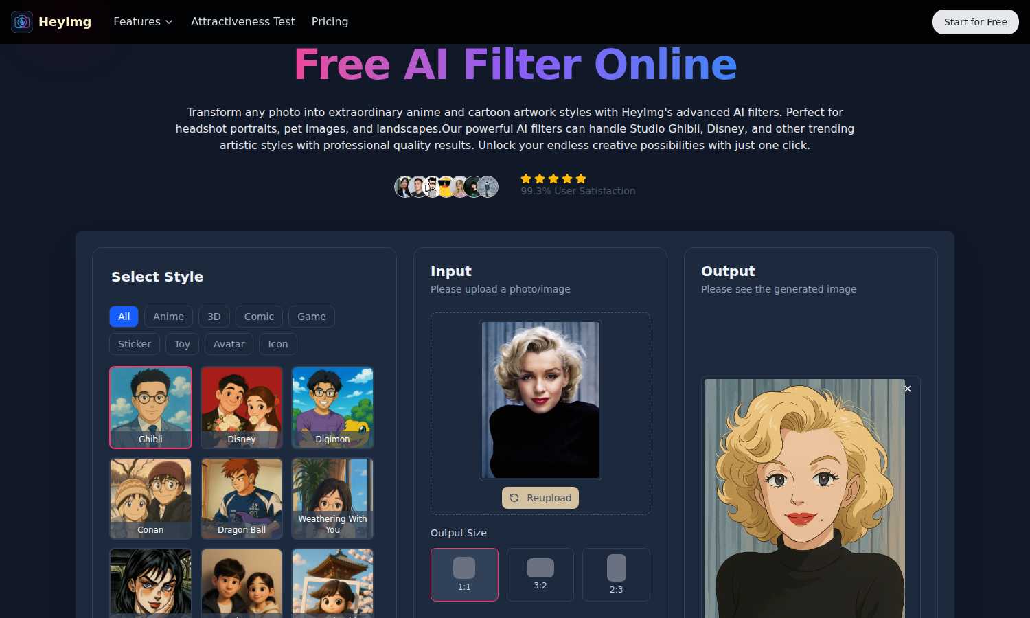 heyimg.net application interface and features