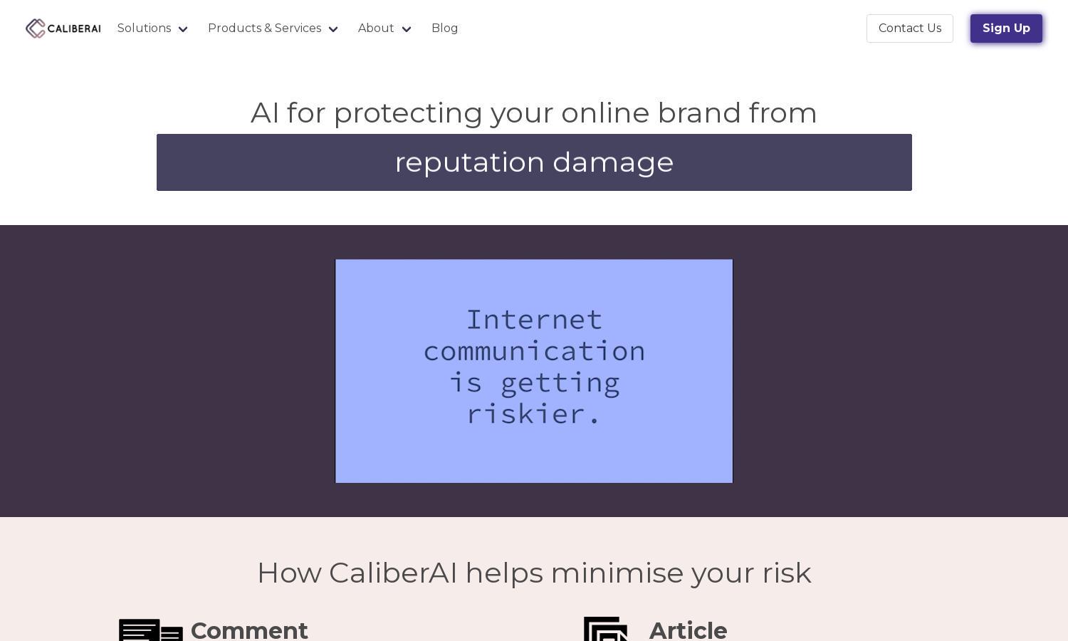 CaliberAI Website