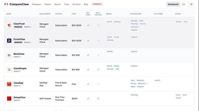 CompareClaw screenshot
