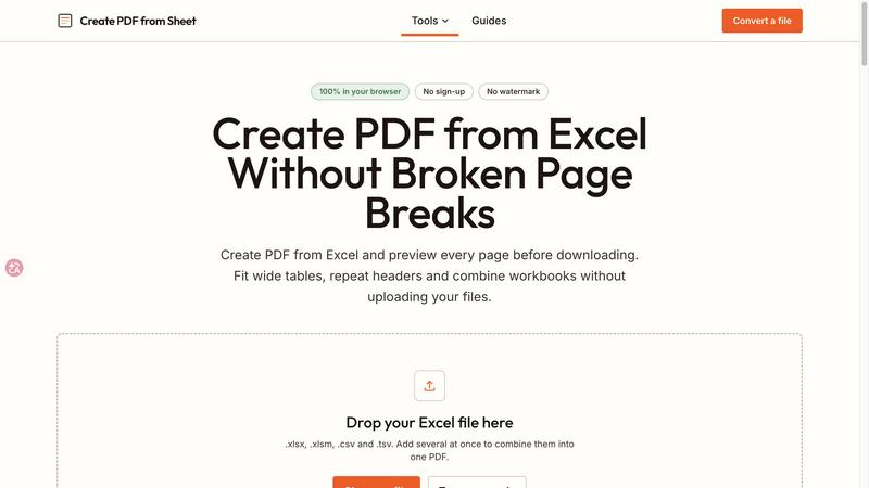 Create PDF from Excel screenshot