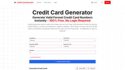 Credit Card Generator - AI tool for Development