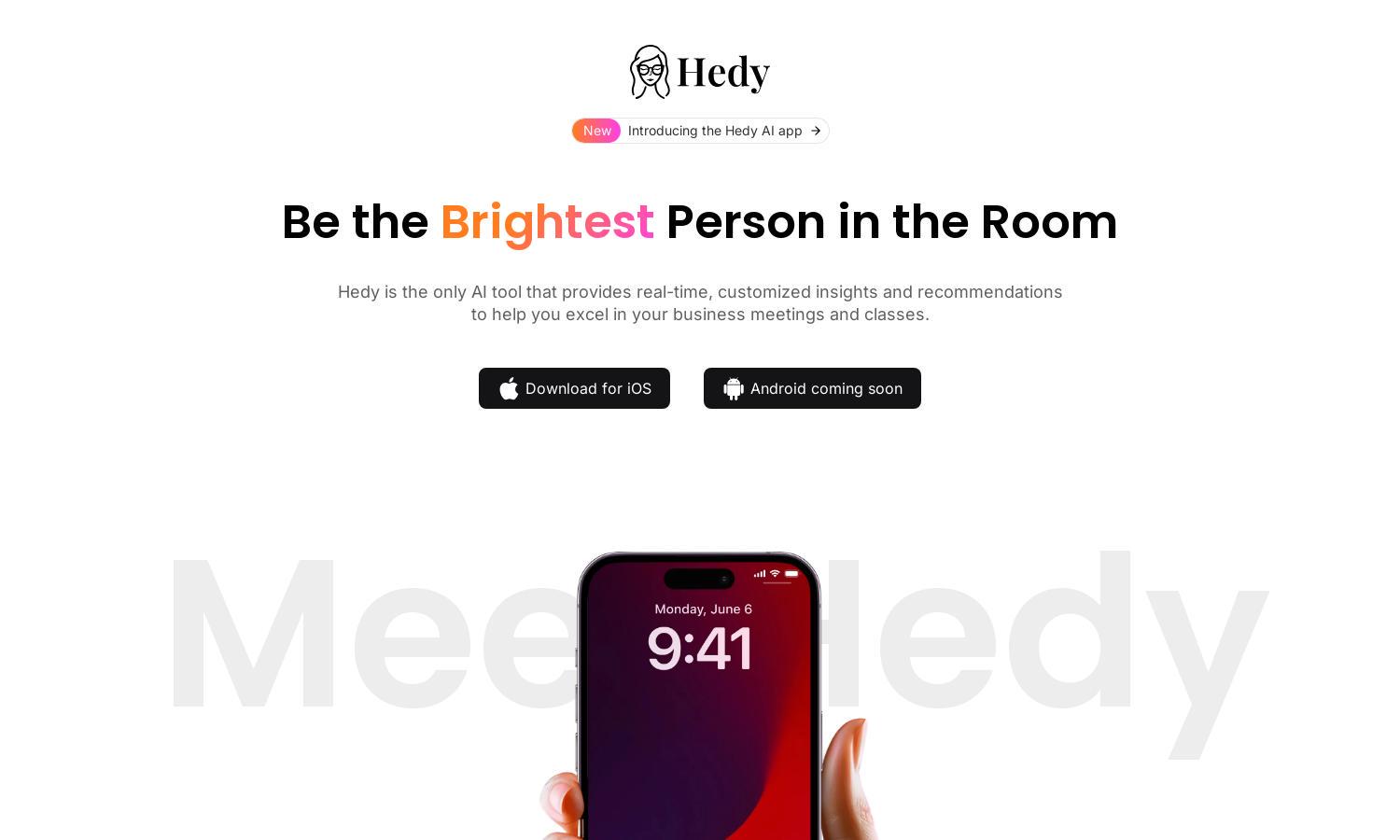 Hedy AI Website