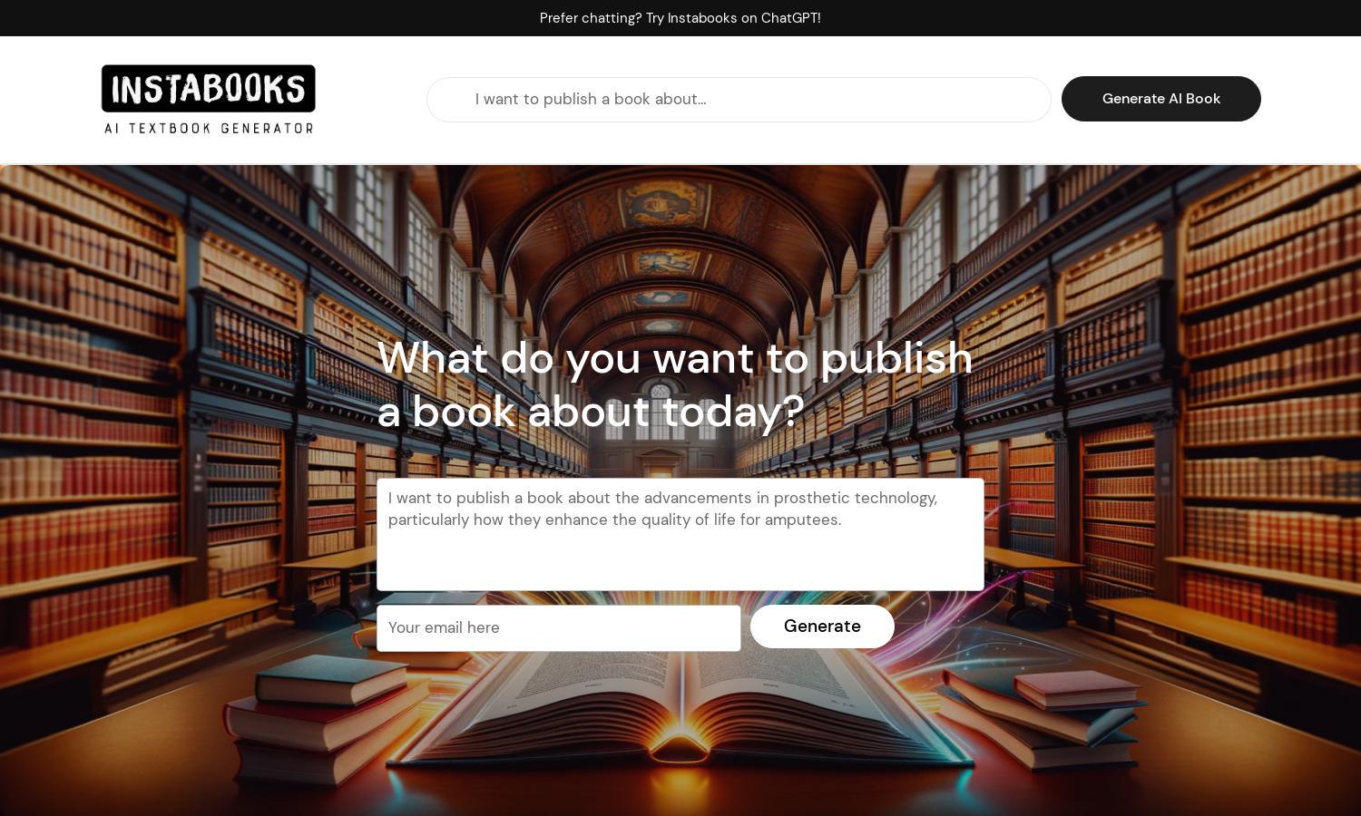 Instabooks AI Website