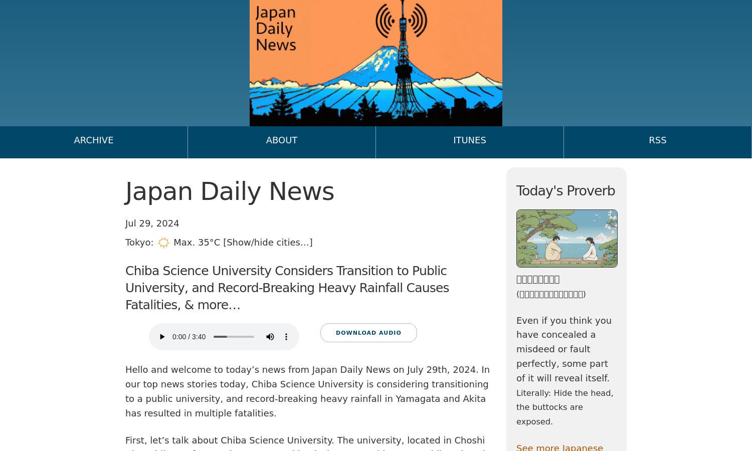 Japan Daily News Website