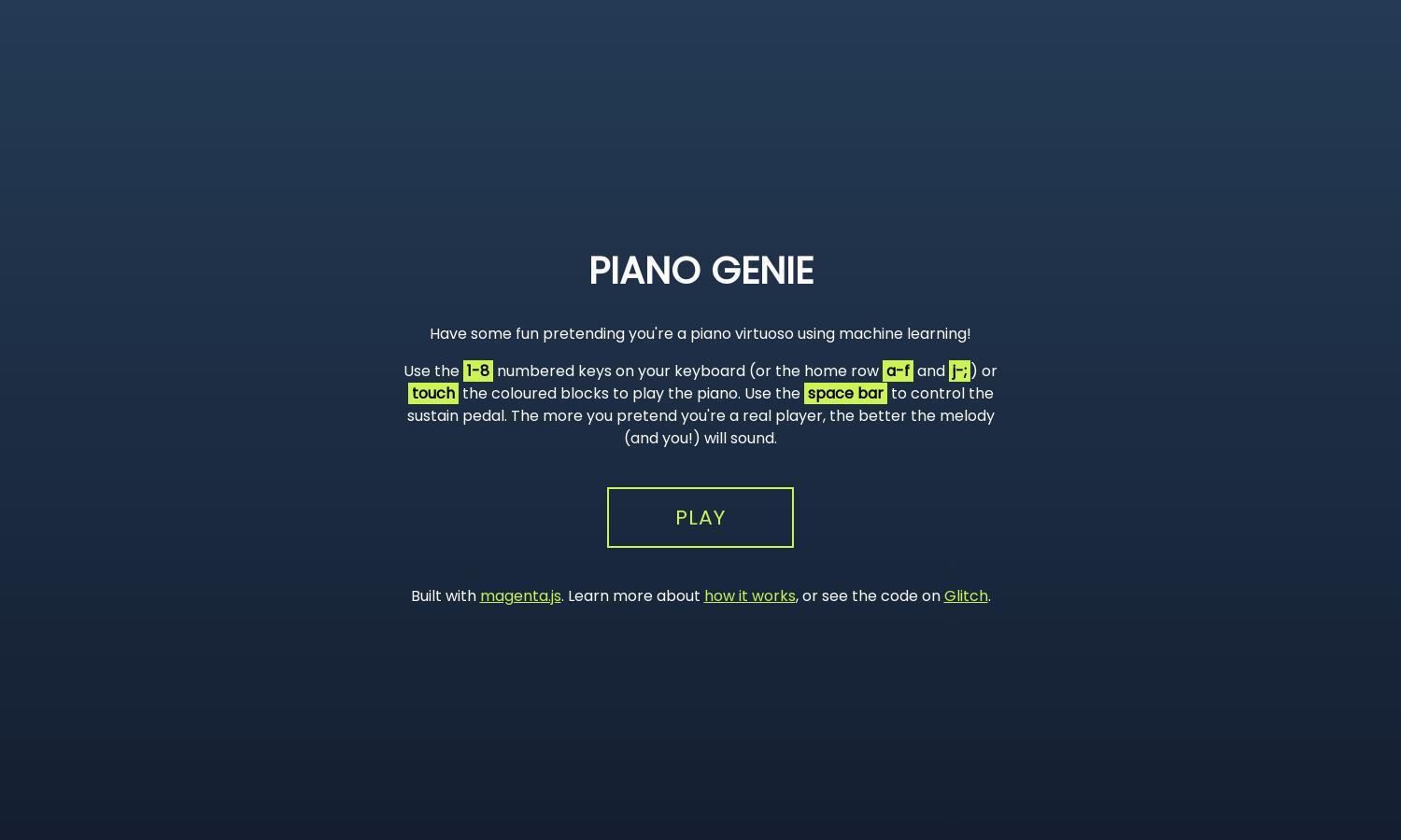 Piano Genie Website