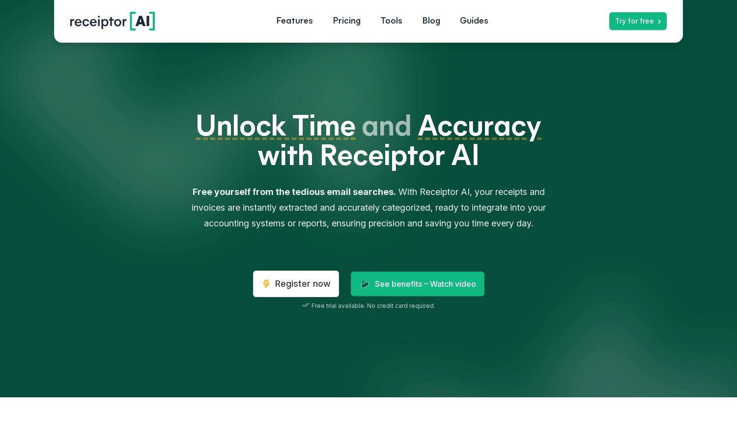 Receiptor AI Website