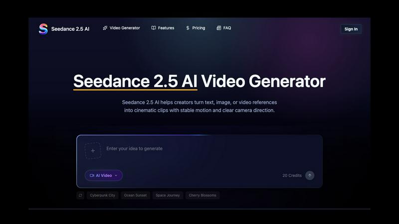 Seedance 2.5 screenshot