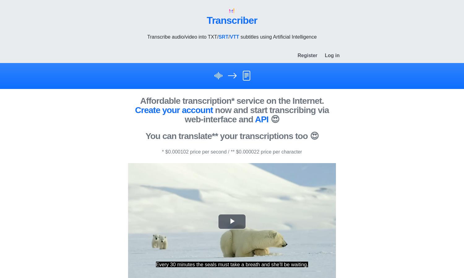 Transcriber Website