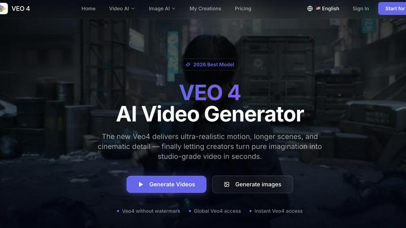 Veo 4 video generator screenshot
