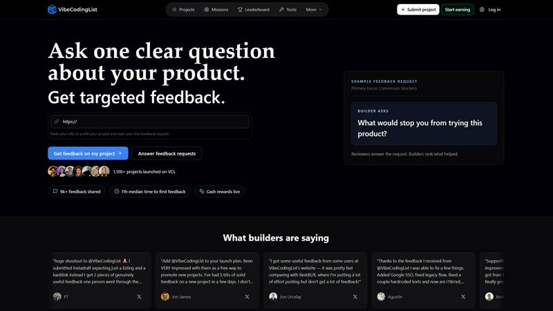 VibeCodingList screenshot