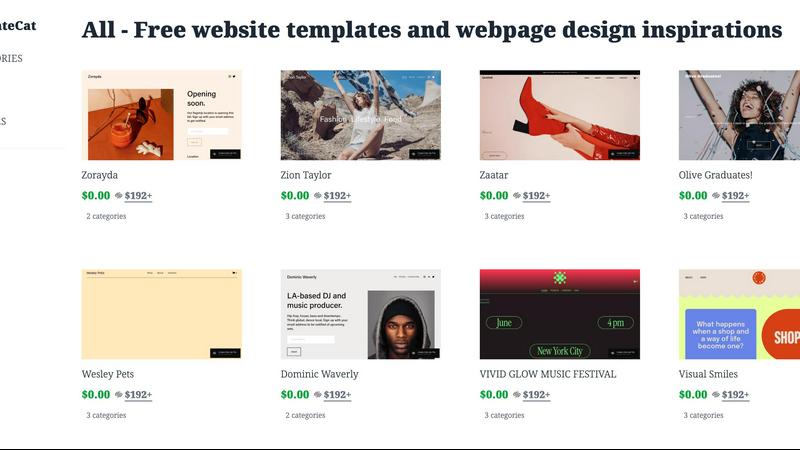 TemplateCat application interface and features